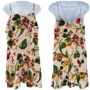 BAND OF GYPSIES Floral Print Ruffle Cami Mini Dress
